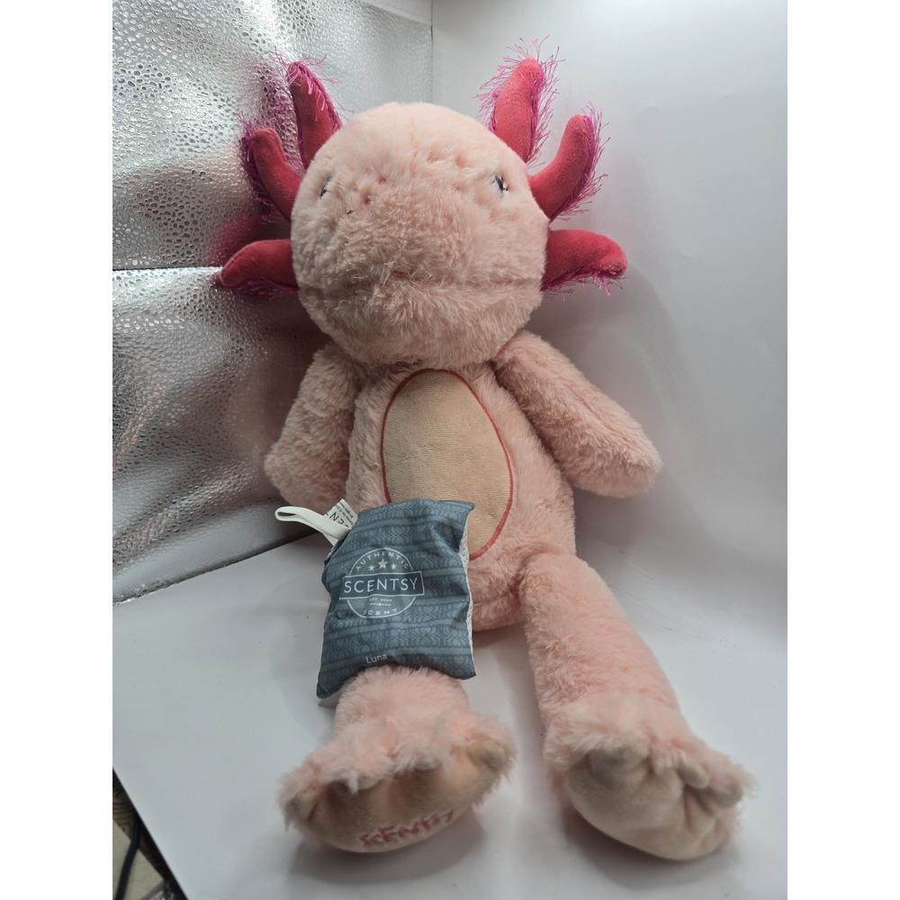 Scentsy Buddy Blush The Axolotl 16" Plush Stuffed Animal W/ Luna Scent Pack - Picture 2 of 3